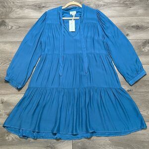 Honorine Camille Trapeze‎ Short Dress Shadow Blue Size Medium